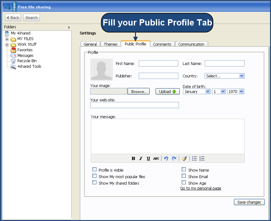 Public Profile Tab